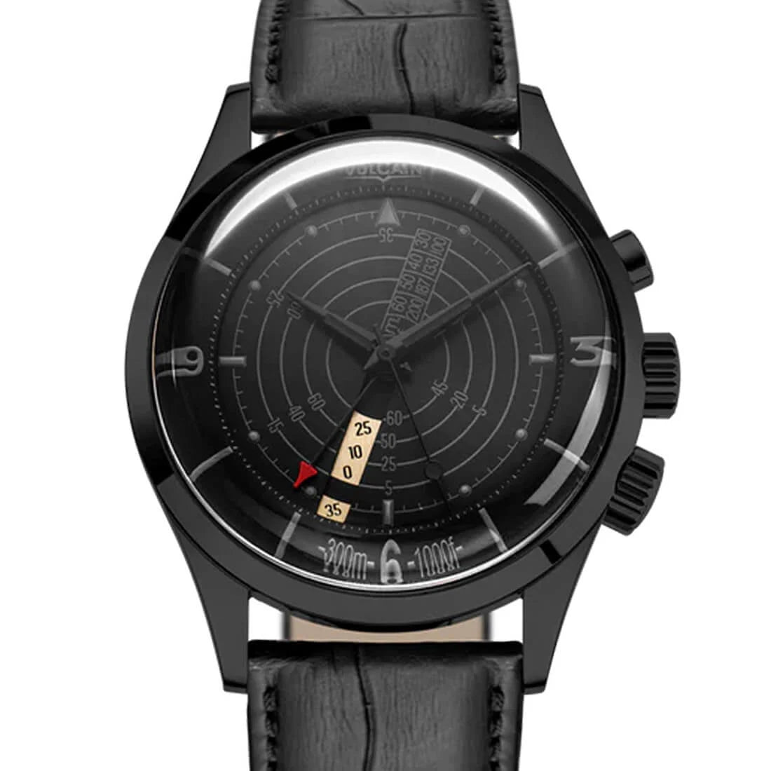 Vulcain Nautical Heritage met handopwinding, zwart, 42 mm