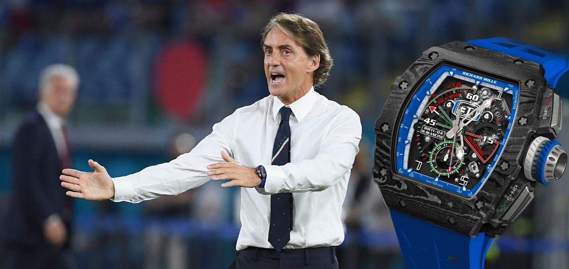 La montre à un demi-million d’euros de l’entraîneur italien Roberto Mancini : Le Chronographe Flyback Automatique RM 11-04 Roberto Mancini